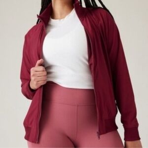 Athleta Women's Deep Red Bomber Jacket